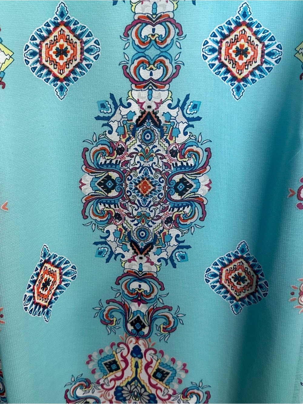 by & by Aqua Tile-Print Sleeveless Shift Dress - Picture 2 of 9